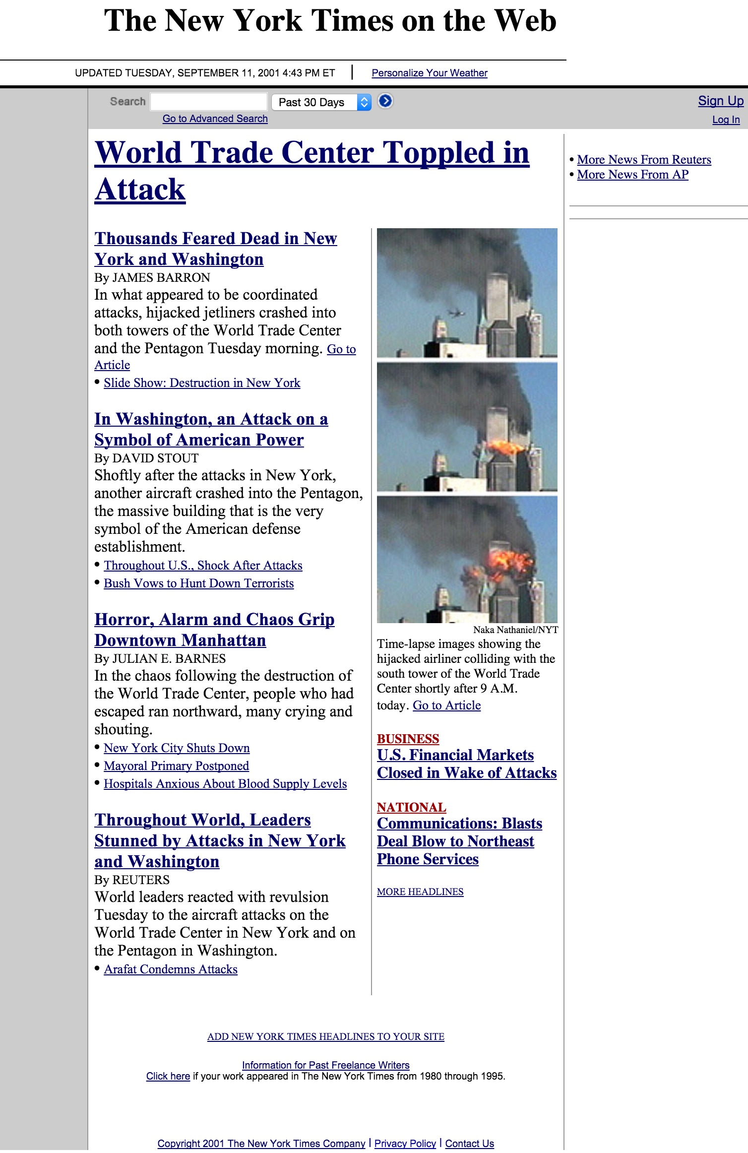 Sept. 11 NYC Terror Attacks (2001)